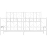  Metalni okvir kreveta uzglavlje i podnožje bijeli 150 x 200 cm | shoptok.hr