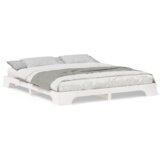 vidaXL Posteljni okvir Bela 180 x 220 cm Trdna borovina | Shoptok.si