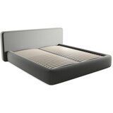 Makamii Sivi tapecirani bračni krevet s prostorom za odlaganje s podnicom 180x200 cm Kiana – | shoptok.hr