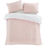 Catherine Lansfield Bela/rožnata podaljšana flanelna posteljnina za zakonsko posteljo 230x220 cm Polka Dot – | Shoptok.si