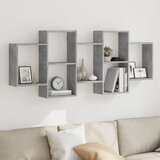  Zidna polica siva boja betona 159x18x65 cm konstruirano drvo | shoptok.hr