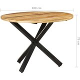 vidaXL Jedilna miza okrogla 100x100x75 cm robusten mangov les | Shoptok.si