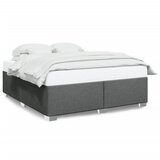 Maison Chic Posteljni okvir - Dvoposteljna postelja - Zakonska postelja brez vzmetnice temno siv 200x200 cm blago-J4457, (21774548) | Shoptok.si