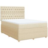  Krevet s oprugama i madracem krem 140x200 cm od tkanine | shoptok.hr