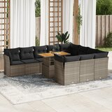 vidaXL 11-dijelni set vrtnih sofa od poliratana s jastucima sivi | shoptok.hr