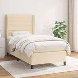  Krevet s oprugama i madracem krem 90 x 190 cm od tkanine | shoptok.hr