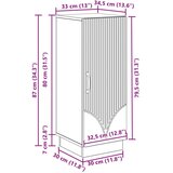  Strani šal Betonsko siva 33 x 34,5 x 87 cm Inženirski les, (5000217886) | Shoptok.si