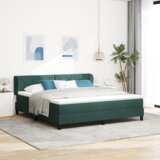  Box Spring Postelja z Blazino Temno Zelena 180x200 cm Žamet, (22051925) | Shoptok.si