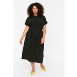 Trendyol ženska haljina Curve Black Waist Detailed Cene