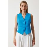  Women's Vivid Blue Fitted Short Woven Vest | Eponuda.ba