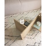 Kave Home Mizica s stekleno mizno ploščo v naravni barvi 60x110 cm Balwind – | Shoptok.si