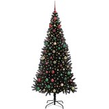vidaXL Božićno drvce s 300 LED svjetlima s stalakom Crna 240 cm PVC | shoptok.hr