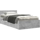 Maison Chic Posteljni okvir - Enojna postelja - Postelja za odrasle z vzglavjem betonsko siv 100x200 cm inž. les, (21697086) Cene