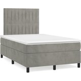 Box spring krevet s madracem svjetlosivi 120x200 cm baršunasti | shoptok.hr
