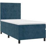  box spring s madracem LED tamnoplavi 80 x 200 cm baršun | shoptok.hr