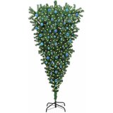  Umjetna božićna jelka naopako s setom kuglica Zelena 210 cm PVC | shoptok.hr