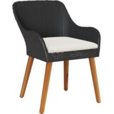 vidaXL 3-delni vrtni jedilni set črni poli ratan | Shoptok.si