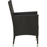  9-dijelni vrtni blagovaonski set od poliratana s jastucima crni | shoptok.hr