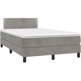 Box spring krevet s madracem svjetlosivi 120x200 cm baršunasti | shoptok.hr