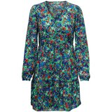 Only Kratke obleke ONLABIGAIL LIFE L/S V-NECK DRESS PTM - 15283347 Zelena Cene