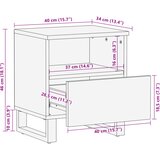  Noćni ormarić 40 x 34 x 46 cm od masivnog obnovljenog drva | shoptok.hr