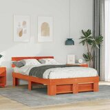  Krevetna konstrukcija s uzglavljem Vosak smeđa 140 x 190 cm | shoptok.hr