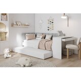  Dječji tapecirani krevet FREYA s dodatnim krevetom i radnim stolom - bijeli - 180x80 cm - Bez madraca | shoptok.hr