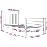  Okvir za krevet od masivnog drva bijeli 100 x 200 cm | shoptok.hr
