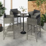 Furnova Barski stolčki 4 kosi z blazinami sivi poli ratan, (21948953) | Shoptok.si