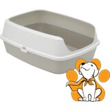 Moderna maryloo with rim warm grey large, otvoreni toalet za mačke, sivi Cene