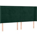  LED uzglavlje tamnozeleno 163x16x118/128 cm baršunasto | shoptok.hr