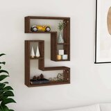vidaXL Zidne police 2 kom boja smeđeg hrasta 50 x 15 x 50 cm drvene | shoptok.hr