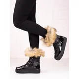 SHELOVET Women's snow boots on a platform with fur