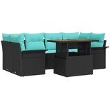  Sjedeća garnitura za vrt s jastukom 7 pcs Crna i plava | shoptok.hr