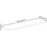 Stolna ploča 100x60x2,5 cm pravokutna od masivnog drva bagrema | Shoptok.si