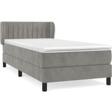 The Living Store Box spring postelja z vzmetnico svetlo siva 90x200 cm žamet - Box Spring Postelja, (21492982) | Shoptok.si