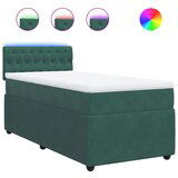 vidaXL Box spring krevet s madracem tamnozeleni 90x200 cm baršunasti | shoptok.hr