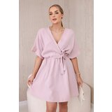 Włoski Muslin dress with waist dark pink Cene