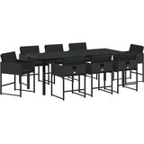  Vrtni set za objed 9 kom. Crna poliratan | shoptok.hr