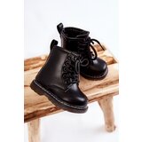 Boto Children's Leather Boots With Zipper Black Omua | Shoptok.si