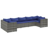 vidaXL Vrtna sedežna garnitura 7-delna z blazinami siv poli ratan, (21316104) | Shoptok.si
