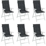  Jastuci za vrtne stolice 6 kom crni 120 x 50 x 3 cm od tkanine | shoptok.hr