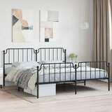  Metalni okvir kreveta s uzglavljem i podnožjem crni 193x203 cm | Eponuda.com