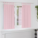 vidaXL Zavjese sa zavjesama 2 pcs Bebe ružičasta Poliester | shoptok.hr