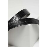 Marisse Black Belt With A Decorative Snake-Shaped Buckle | shoptok.hr
