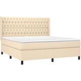  Krevet box spring s madracem LED krem 180x200 cm od tkanine | shoptok.hr