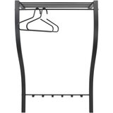 Spinder Design Črn kovinski stenski obešalnik s polico Carve – | Shoptok.si