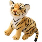 Dardanar Živahno sedeči tiger plišasta igrača mehka divja žival simulacija bel in rjav tiger jaguar lutka za otroke, (21199472) Cene