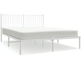 The Living Store Kovinski posteljni okvir z vzglavjem bel 160x200 cm - Posteljni Okvir, (21528030) | Shoptok.si