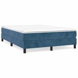 The Living Store Posteljni okvir temno moder 140x190 cm žamet - Box Spring Posteljni Okvir, (21488202) | Shoptok.si